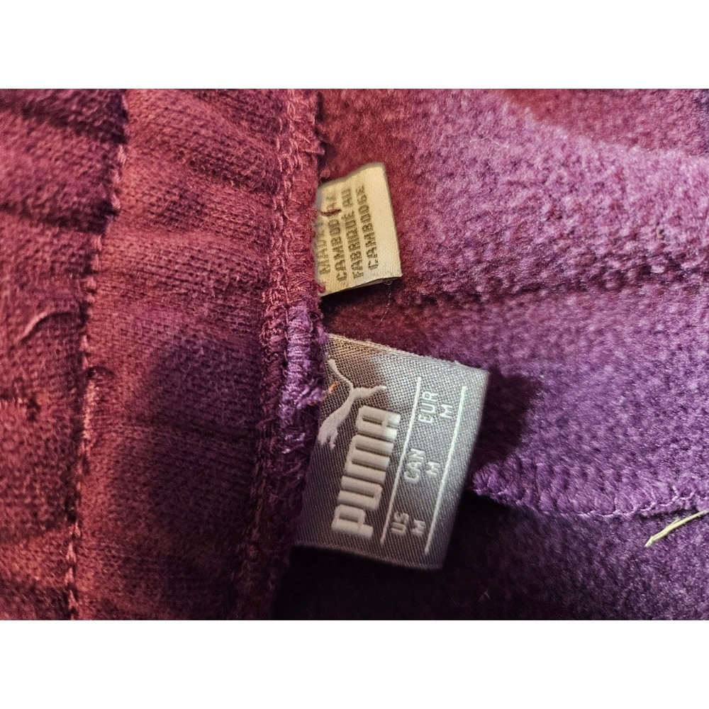 Puma Womens Joggers Purple Gold Metallic Splatter Fleece Sweatpants Size M - Picture 2 of 3